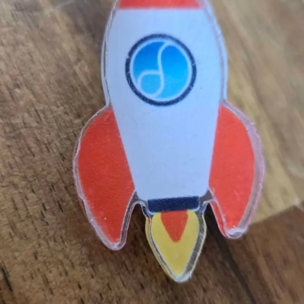 Rocket Acrylic Enamel Lapel Pin Brooch | Unworn with Protective Film